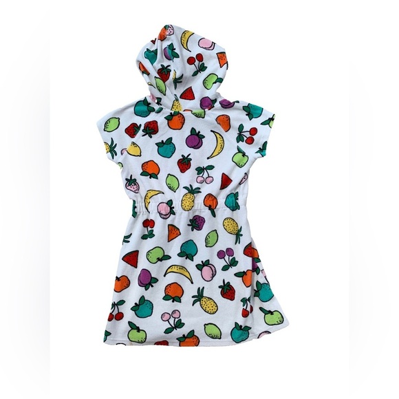 Hanna Andersson Size 130, 8, Fruit Print Toweling Hoodie Swim Cover Up - Picture 2 of 7